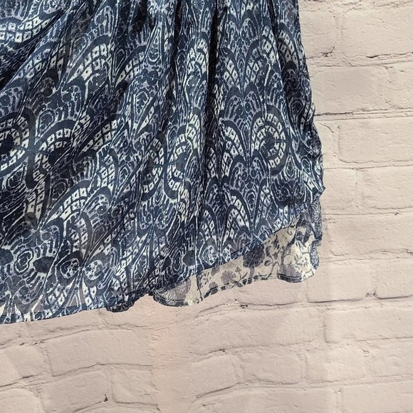 BLUE wavy mini pleated elastic waist skirt - Picture 5 of 8